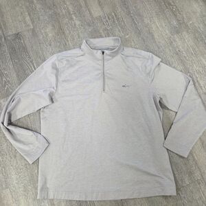 Greg Norman Shark 1/4 Zip Performance Micro Fleece Ligh Grey Golf Shirt Men's L